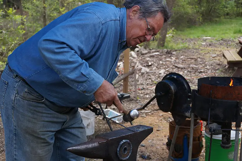 bob orcutt teaches blacksmithing